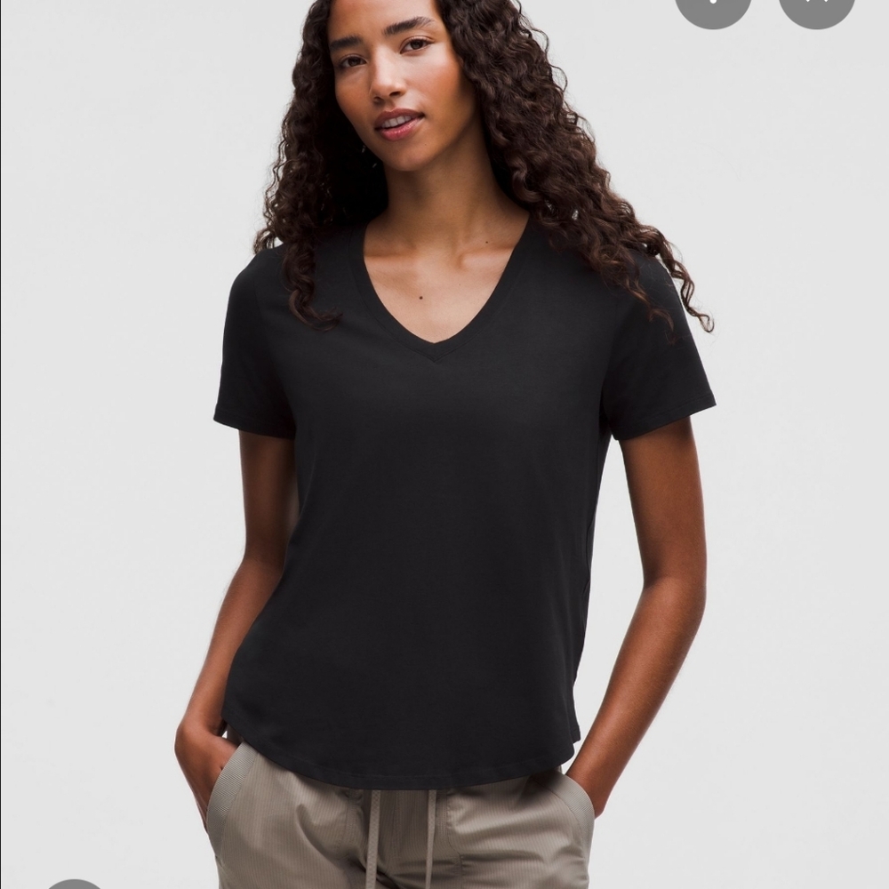 lululemon athletica Black V‑Neck Love Short Sleeve Tee